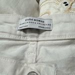 ZARA  Embroidered White High Waisted Slim Jeans Women’s 2 Photo 2