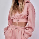 For Love & Lemons NWT  Leisure Cropped Pink Hoodie Size Small Photo 0