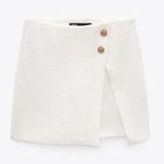 ZARA Gold Button White Skort Photo 1