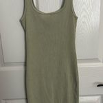 Aritzia Wilfred Free Murdock Silent Storm Green Ribbed Dress 2XS Photo 2