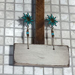 3 for $25 NEW Copper & Turquoise Celestial Sun Earrings Blue Photo 5