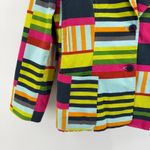 Vtg 80's Collection Harve Benard Women's Size 16 Patchwork Striped Blazer Jacket Green Photo 3