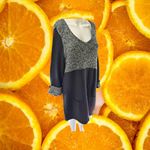 Style & Co Black and Gray Knit V Neck Dress Size Large Photo 1