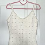 Pink Lily Small Ivory White Embellished Pearl Sweater Holiday Winter Mini Dress Photo 3