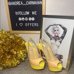 Christian Louboutin  Yellow and Cream High-Heels Photo 1