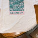 Modern Lux Summer Sale:  White Tee with Green and Pink Bermuda Design Photo 5
