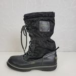 Coach Women's Shaine Boots 5.5 Shinny Black Signature Fabric & Leather Round Toe Photo 4