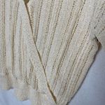 ASTR  The Label Faux Wrap Pointelle Ribbed Open Knit Sweater V-Neck Cream XL Photo 7