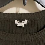 Garage Women’s Dark Green Knit Bodycon Short-Sleeve Shirt Size S (Used) Photo 3