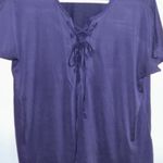 Jolie top lace up front size‎ medium. Blue Photo 5