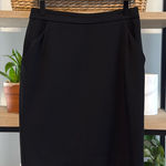 EXPRESS Black Woven Twill Pencil Skirt w/Pockets, 8 Photo 0