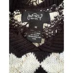 Just Polly New York‎ Argyle Sweater Fringed V Neck Long Sleeve Photo 5