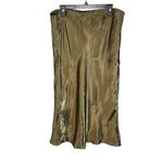 Anthropologie Women’s Liquid Shine Bias Cut Champagne Midi Skirt XL Photo 5