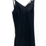 Sam Edelman  Black Silky Satin VNeck Cross Tank Top Nightgown Slip Dress Photo 1