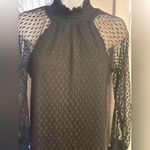 Nina Leonard  Black Dress with‎ Sheer Long Sleeves Photo 2