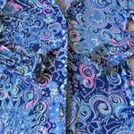 Lilly Pulitzer Womens Size Small Ruffle PJ Button Up Top Cosmic Kismet Blue Photo 5