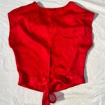 I Just Have to Have It Red Satin Cowl Neck Top Photo 3