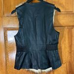 New York & Company Faux Leather & Fur Vest W/2Snap Closure Size Med Photo 3