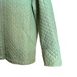Quacker Factory The Quilted Jacket 1X Green Silk Zippered Embellished Outerwear Photo 2