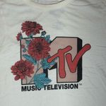MTV Brand Pink/red MTV with floral Graphic White T-Shirt Photo 1