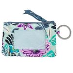 Vera Bradley Penelope’s Garden Zip ID Case and Lanyard Purple Blue Green Photo 2