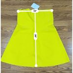 Brandon Maxwell Yellow Strapless Knit SunDress with Bell Mini Skirt sz L Size L Photo 5