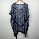 Lands' End sheer floral paisley tie waist swim cover/ layering piece Photo 5