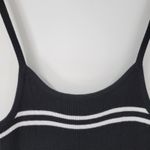 C+D+M Womens Tank Dress‎ XL Black White Ribbed Knit Pullover Spaghetti Straps Photo 10