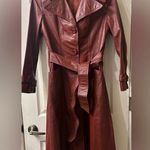 Vintage I Leather Trench Coat burgundy size 11 Photo 0