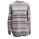 Cotton Country Lainey Jacquard Pullover in Pink Pear Crewneck Fair Isle Sweater Photo 2