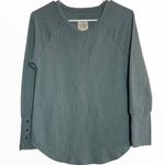Chaser Waffle Thermal Long Sleeve Shirt Button Cuff Knit Dusty Green Medium Photo 0
