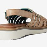 NEW Beds Stu ROAN Crest Sandals Wedge Distressed Leather Pecan Womens Size 7 Tan Photo 5