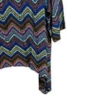 Calessa Tunic Top Womens 2X Multicolor Chevron Print Accordion Stretch Blouse Photo 4