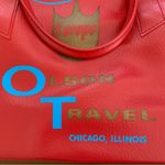 Vintage NOS Red PVC Travel Bag Olson Travel Chicago IL with Original Box Photo 4