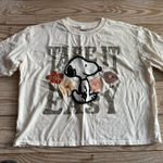 Peanuts snoopy cropped tshirt size L White Size L Photo 0