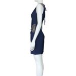 Vintage Y2K Navy Blue Beaded Cocktail Hoco Dress. S/M. Silver Boho Glam Party Size M Photo 3