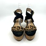 Veronica Beard  Hurley Leopard Ankle Strap Wedge Sandals Women's 6 US Photo 3