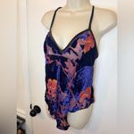 oh la la cheri lingerie Crushed Blue Velvet With Sheer Floral Pattern. Size L Size L Photo 2