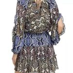 Parker Gladis Silk Snake Print Snakeskin Mini Dress Photo 4