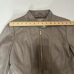 Michael Kors  PEARL GRAY LDS LEATHER JACKET MINT POCKET FULL ZIP SIZE Small Photo 7