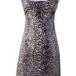 Vintage Olibel Inc Leopard Print Cocktail Dress Black Photo 0