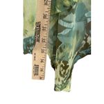 Chico's Sheer Abstract Print Button Up Poncho Top S/M Blue Green Lightweight Photo 8
