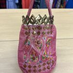 Vintage Hand Made Beaded Cloth Bag Drawstring Pouch Beggars Bag Photo 11