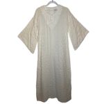 American Vintage 1970s Evelyn Pearson Embroidered Muslin Boho Dress with Bell Sleeves small Photo 7