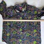 Woman Within Woman Within Paisley Button Down Shirt Size 1X Multicolor Faux Suede Boho Artsy Photo 6