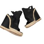 Balenciaga  Paris 37 Glove Wedge Sandals Black Leather 5" Heels Photo 3