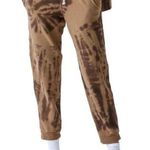 NEW Electric & Rose Cropped Ankle Sweatpants Soft Midweight Brown Tie Dye XS Photo 0