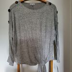 Thyme + Honey Grey Button Accent Side Knot Top 1X Photo 1
