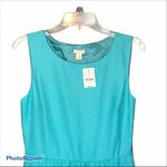 J. Crew Factory Aqua Sleeveless Sheath Dress NWT Size 4 – Chic Mini with Pockets Blue Photo 3
