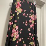 Liz Claiborne VTG 90s Y2K First Issue  Black Pink Floral Mid-Length Career Skirt Photo 3
